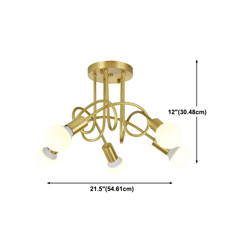 Modern Starburst Flush Mount Lighting Metal Multiple-Light Ceiling Lighting