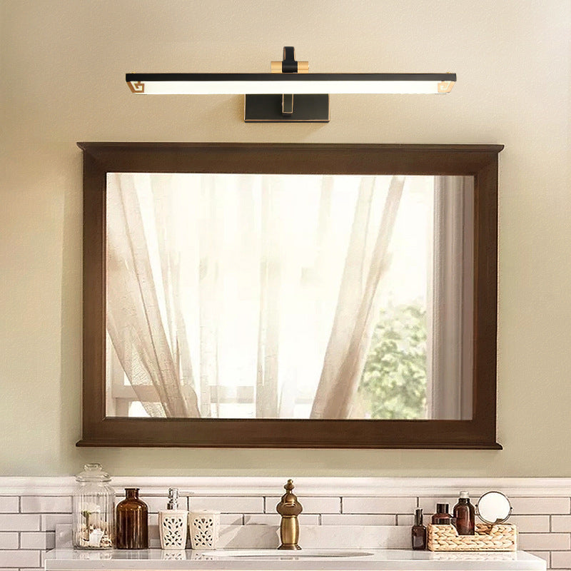 Single Black Finish Modernism Bathroom Vanity Light LED Bath Bar