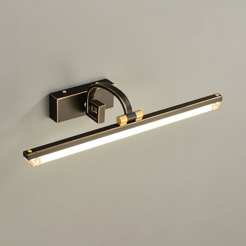 Single Black Finish Modernism Bathroom Vanity Light LED Bath Bar