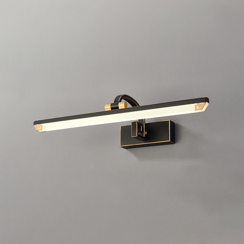 Single Black Finish Modernism Bathroom Vanity Light LED Bath Bar