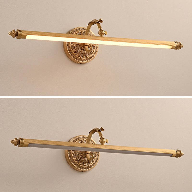 Single Modernism Bathroom Vanity Light LED Bath Bar in Brass/Bronze Finish