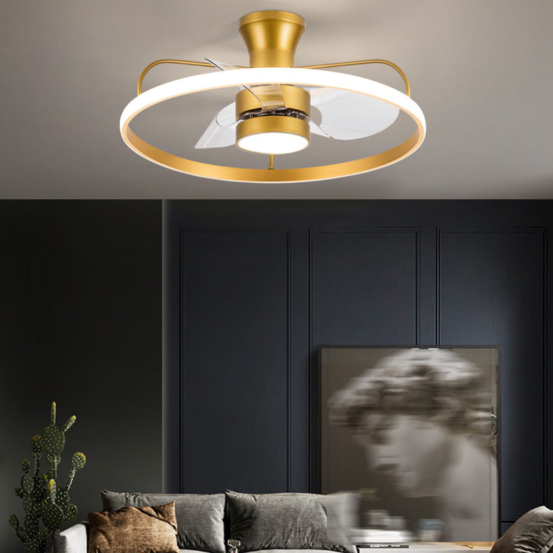 Interior LED Fan Light in Polish Gold Finish Contemporary Ceiling Fan