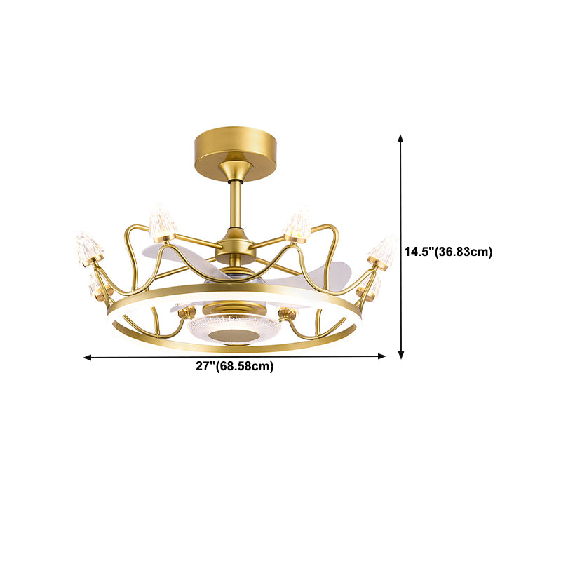 Interior LED Fan Light in Polish Gold Finish Contemporary Ceiling Fan