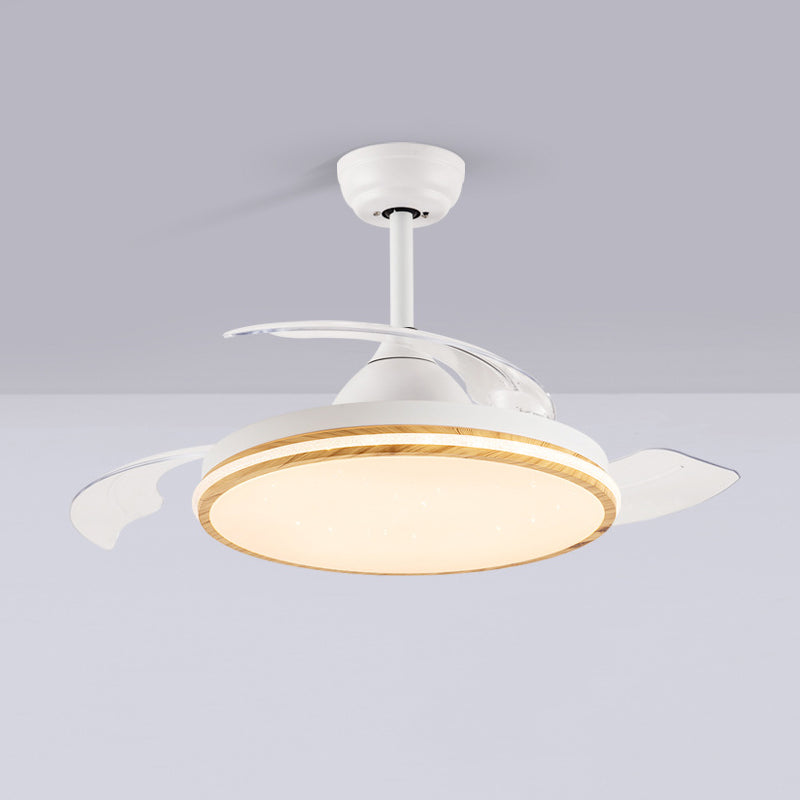 Matte White LED Fan Light Fixture Modern Ceiling Fan with 3 Blades