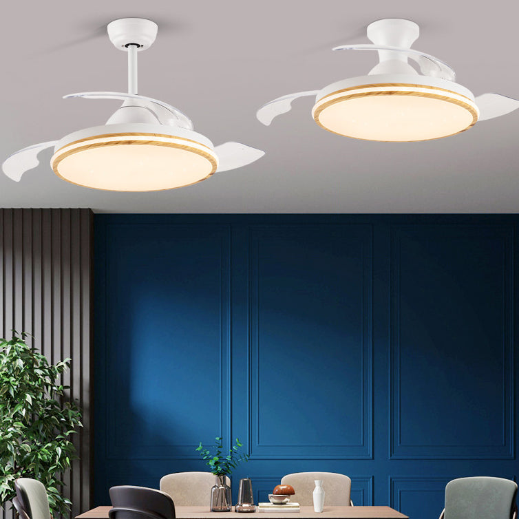 Matte White LED Fan Light Fixture Modern Ceiling Fan with 3 Blades