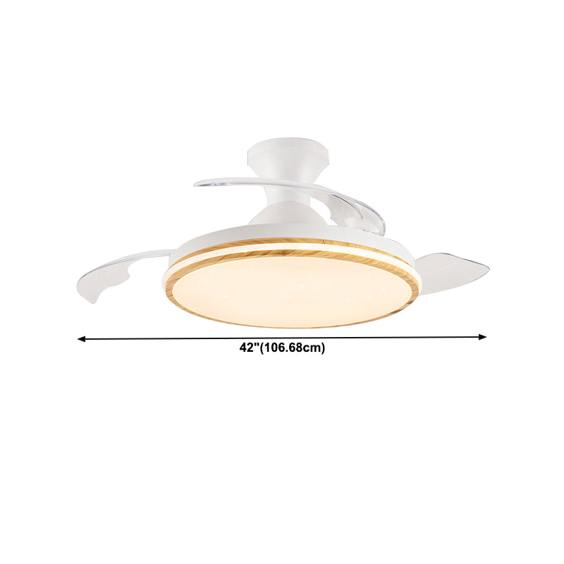 Matte White LED Fan Light Fixture Modern Ceiling Fan with 3 Blades