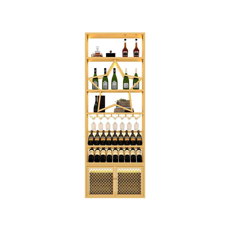 Gold Metal Wine Rack Bottle Freestanding with Shelf Wine Bottle Rack