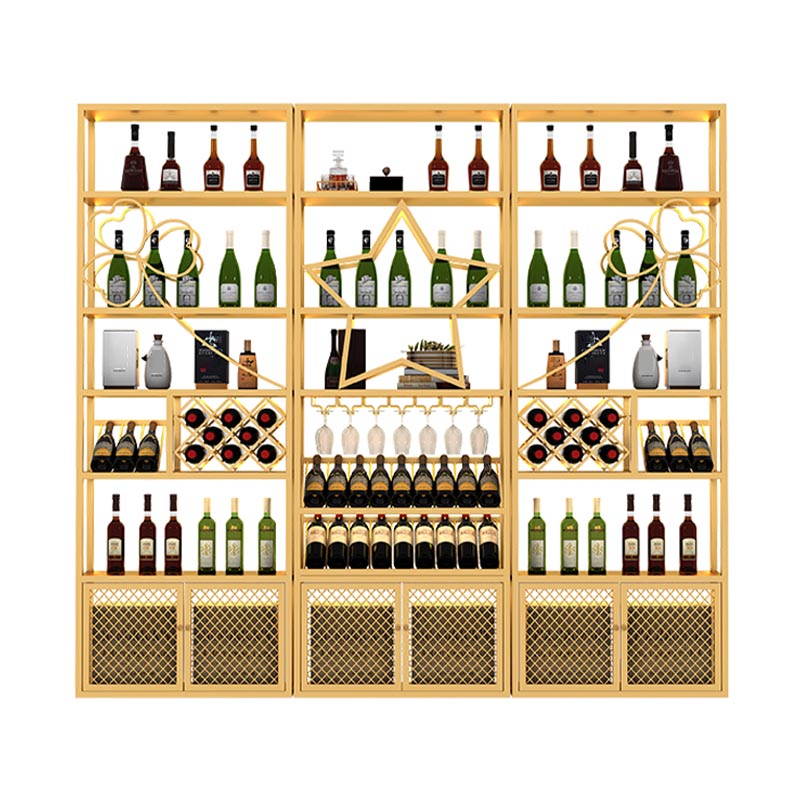 Gold Metal Wine Rack Bottle Freestanding with Shelf Wine Bottle Rack