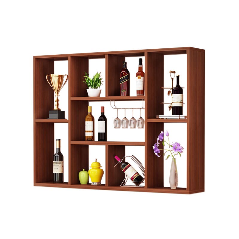 Wood Wall Mounted Wine Rack Modern Wine Rack with Shelf for Kitchen