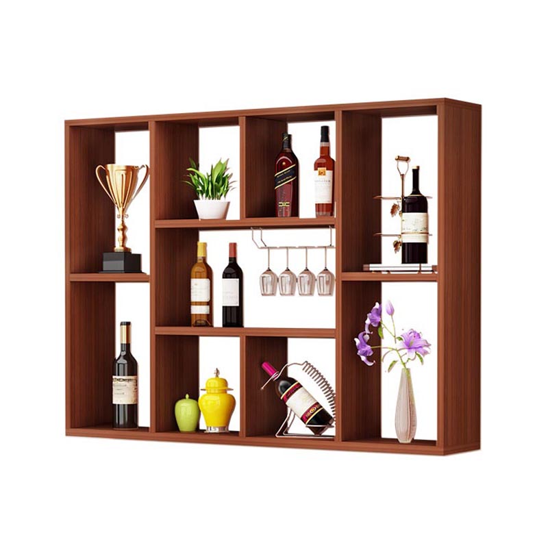 Wood Wall Mounted Wine Rack Modern Wine Rack with Shelf for Kitchen