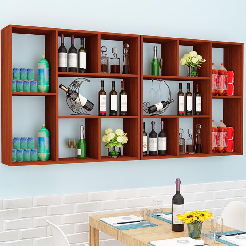 Wood Wall Mounted Wine Rack Modern Wine Rack with Shelf for Kitchen