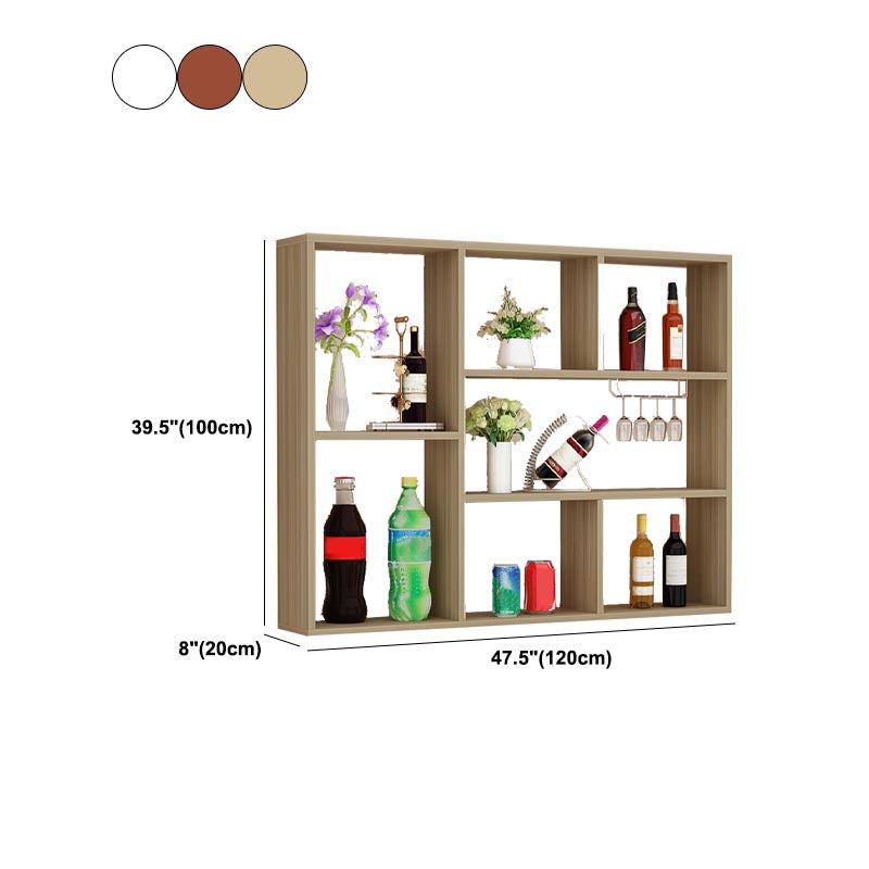 Wood Wall Mounted Wine Rack Modern Wine Rack with Shelf for Kitchen