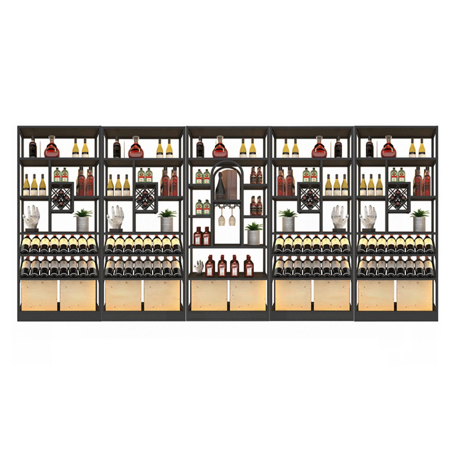 Freestanding Luxury Wine Jail Metal with Shelf Wine Rack Kit 11.8"Wide