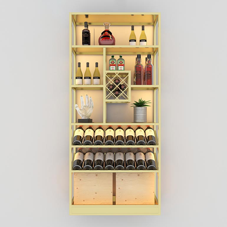 Freestanding Luxury Wine Jail Metal with Shelf Wine Rack Kit 11.8"Wide