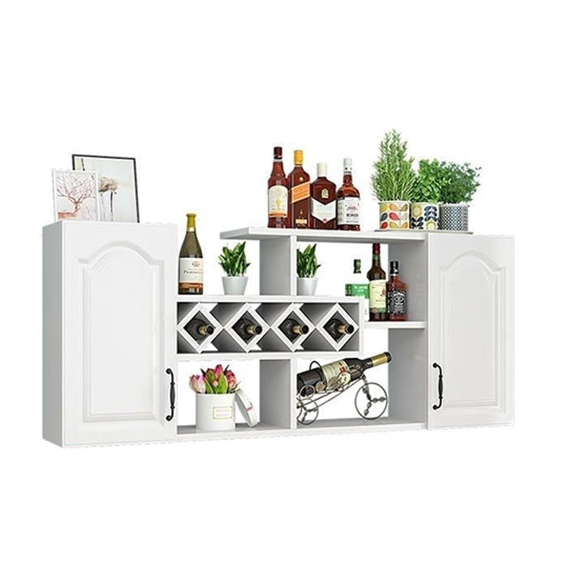 Wall Mounted Modern Wine Rack Wood Wine Rack with Shelf for Kitchen