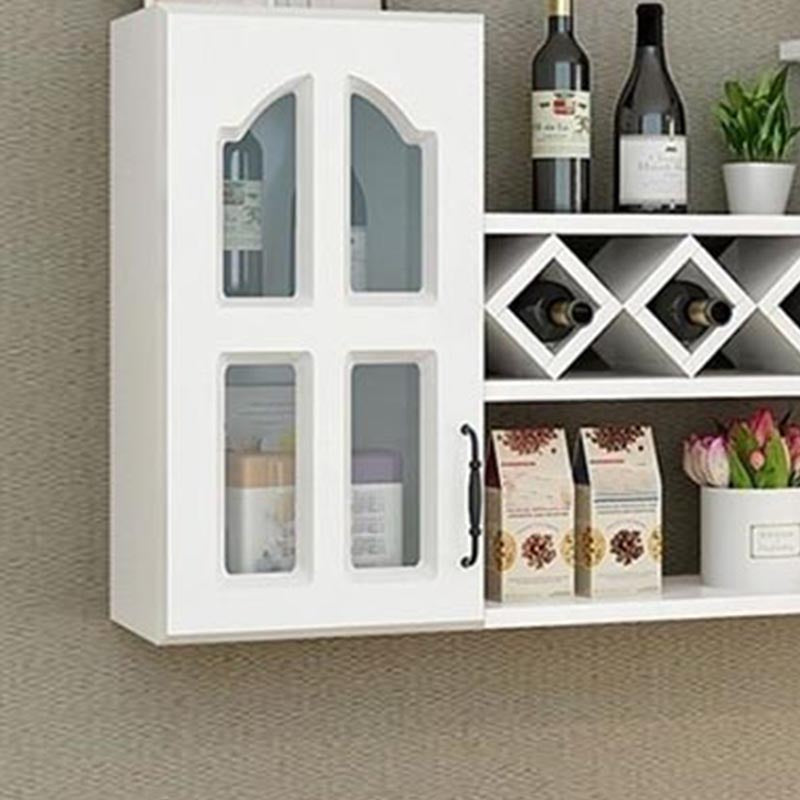 Wall Mounted Modern Wine Rack Wood Wine Rack with Shelf for Kitchen