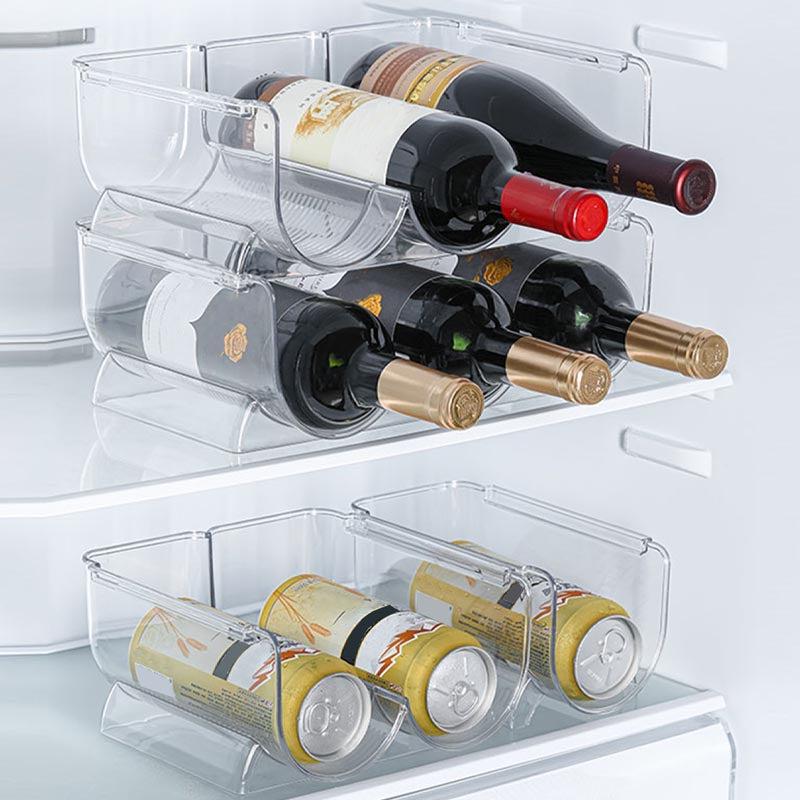 Modern Acrylic Wine Rack Bottle Tabletop Or Countertop Free-Stand Bottle Holder in Clear