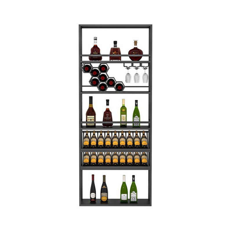 Modern Wine Shelf Freestanding Metal Wine Holder Rack with Shelf