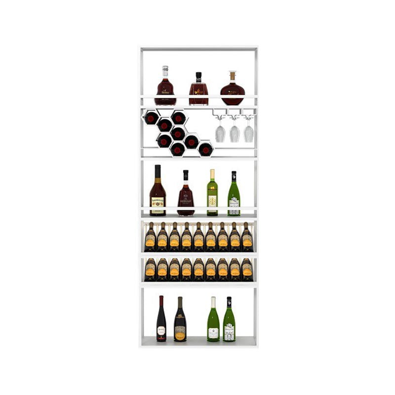 Modern Wine Shelf Freestanding Metal Wine Holder Rack with Shelf