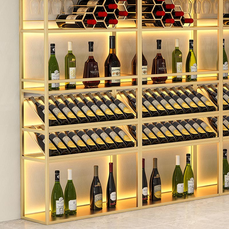 Modern Wine Shelf Freestanding Metal Wine Holder Rack with Shelf