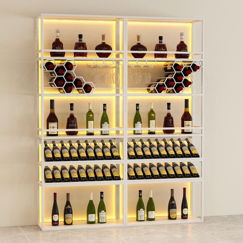 Modern Wine Shelf Freestanding Metal Wine Holder Rack with Shelf