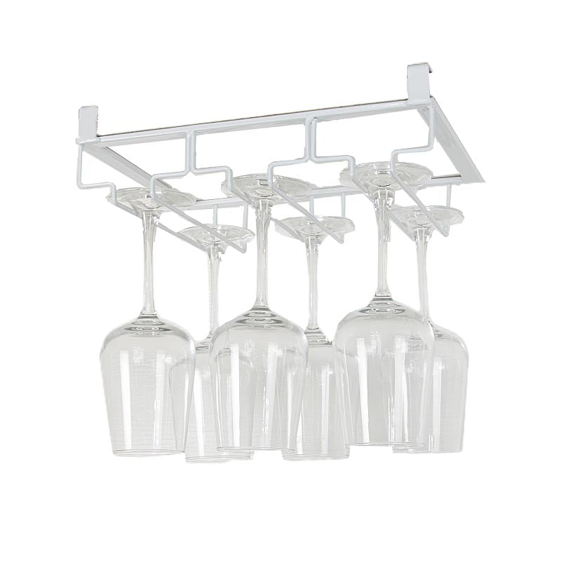 Modern Hanging Wine Glass Rack Metal Glass & Stemware Holder under Cabinet