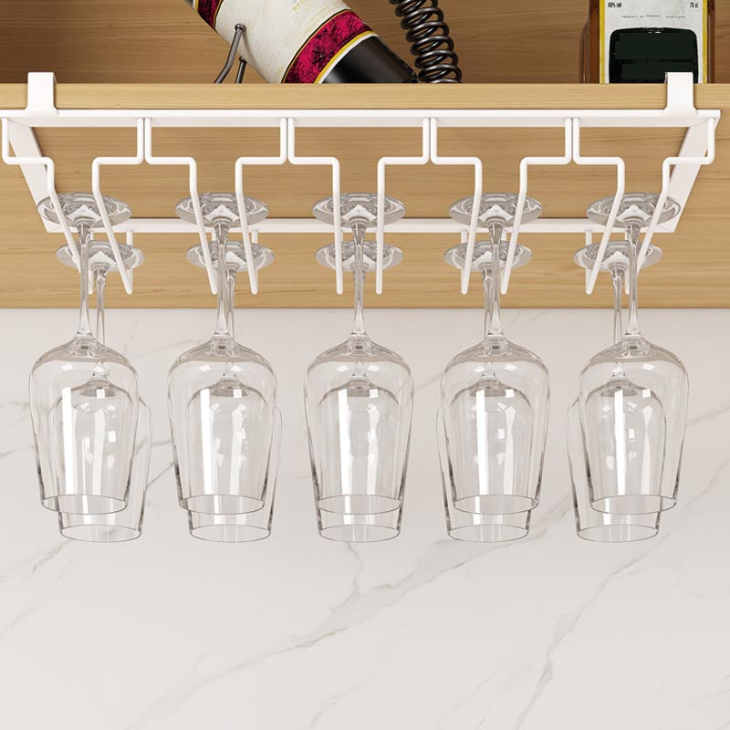 Modern Hanging Wine Glass Rack Metal Glass & Stemware Holder under Cabinet