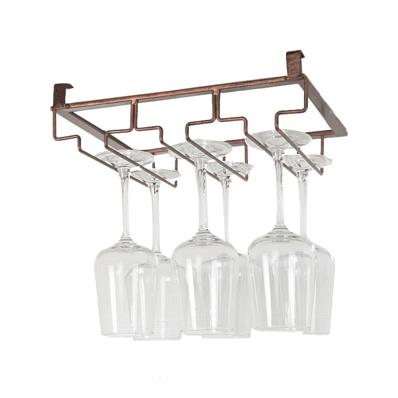 Modern Hanging Wine Glass Rack Metal Glass & Stemware Holder under Cabinet