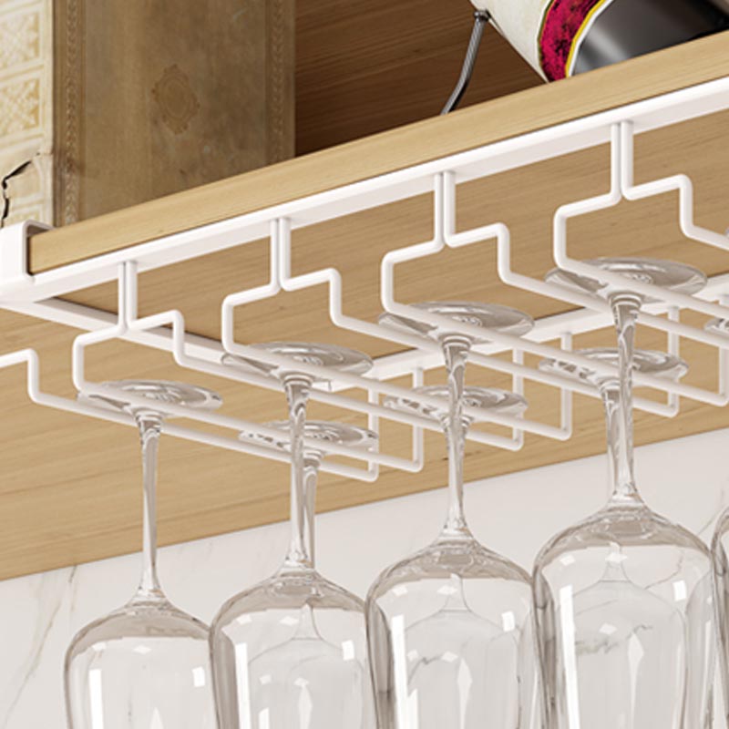 Modern Hanging Wine Glass Rack Metal Glass & Stemware Holder under Cabinet