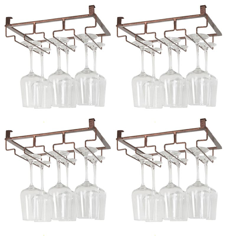 Modern Hanging Wine Glass Rack Metal Glass & Stemware Holder under Cabinet