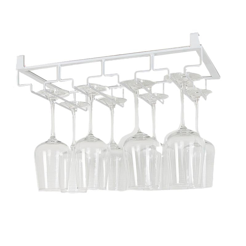 Modern Hanging Wine Glass Rack Metal Glass & Stemware Holder under Cabinet