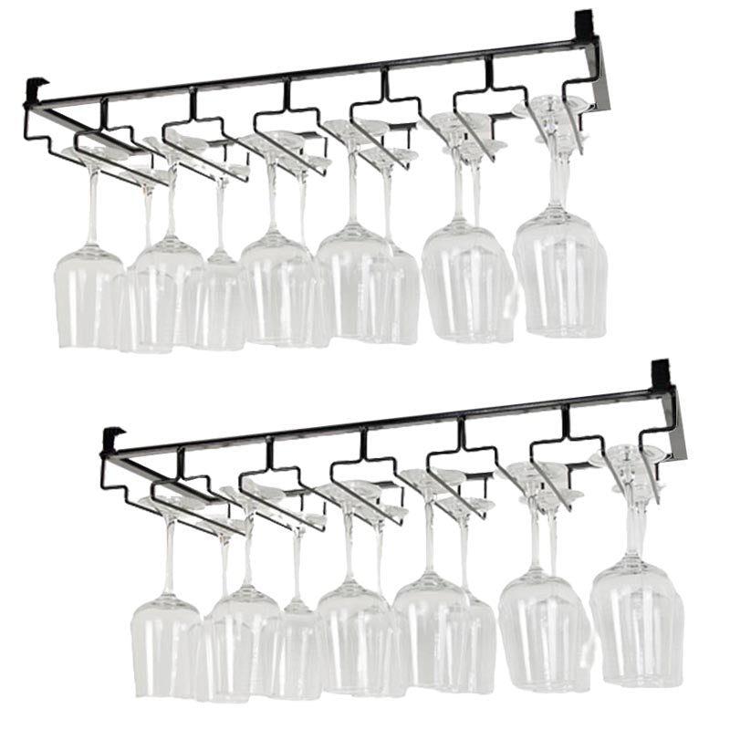 Modern Hanging Wine Glass Rack Metal Glass & Stemware Holder under Cabinet