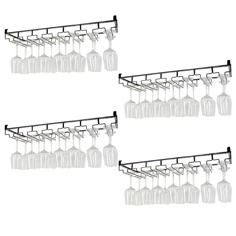 Modern Hanging Wine Glass Rack Metal Glass & Stemware Holder under Cabinet