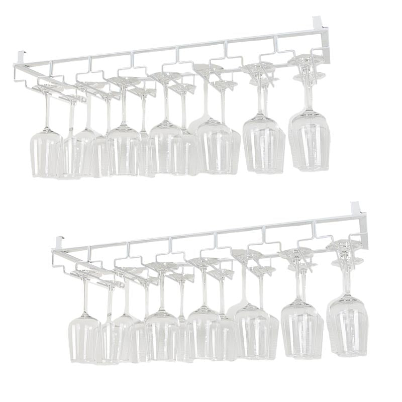 Modern Hanging Wine Glass Rack Metal Glass & Stemware Holder under Cabinet