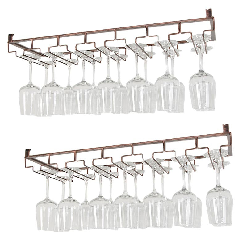 Modern Hanging Wine Glass Rack Metal Glass & Stemware Holder under Cabinet