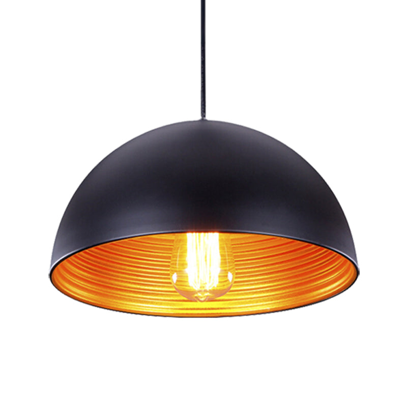 Industrielle Kuppel hängende Beleuchtung 1-Kopf-Eisendecke-Anhängerlampe in Weiß/Schwarz für Bar