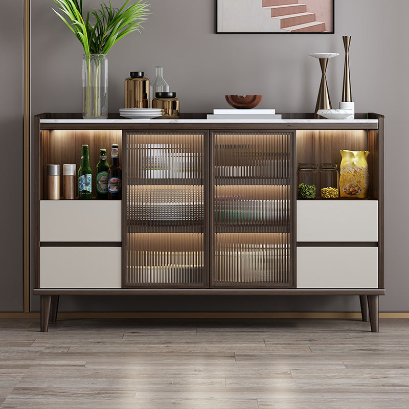 Modern Stone Top Dining Buffet Indoor Sideboard with Cabinets