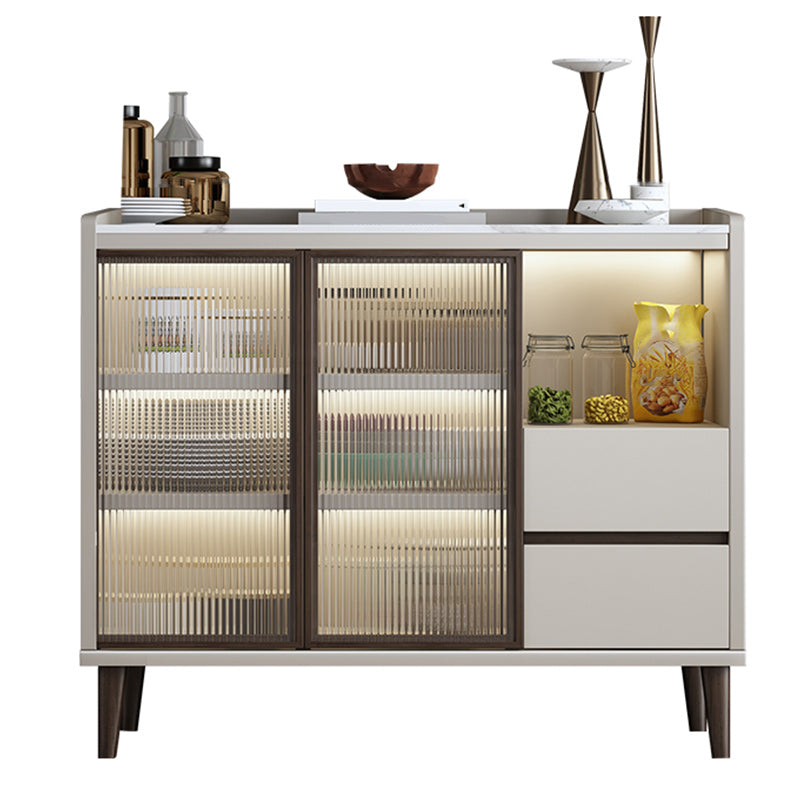 Modern Stone Top Dining Buffet Indoor Sideboard with Cabinets