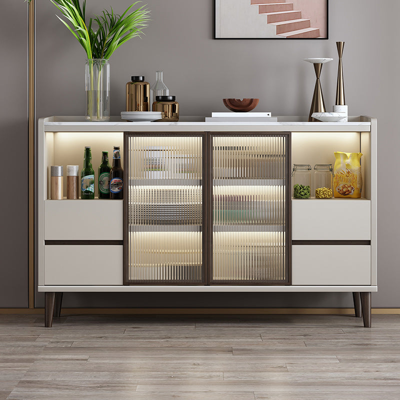 Modern Stone Top Dining Buffet Indoor Sideboard with Cabinets