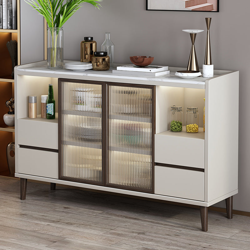 Modern Stone Top Dining Buffet Indoor Sideboard with Cabinets