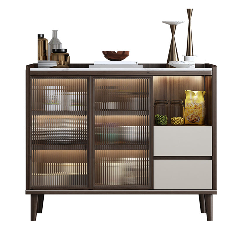 Modern Stone Top Dining Buffet Indoor Sideboard with Cabinets