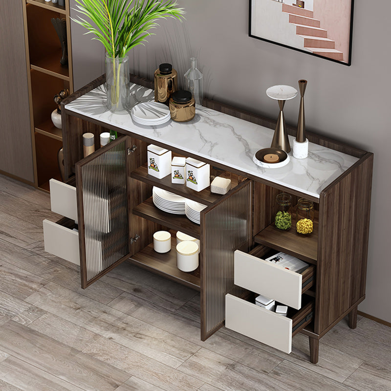 Modern Stone Top Dining Buffet Indoor Sideboard with Cabinets