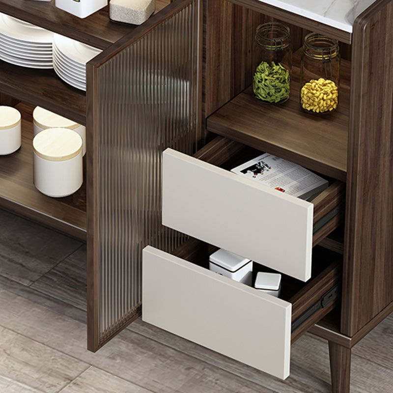 Modern Stone Top Dining Buffet Indoor Sideboard with Cabinets