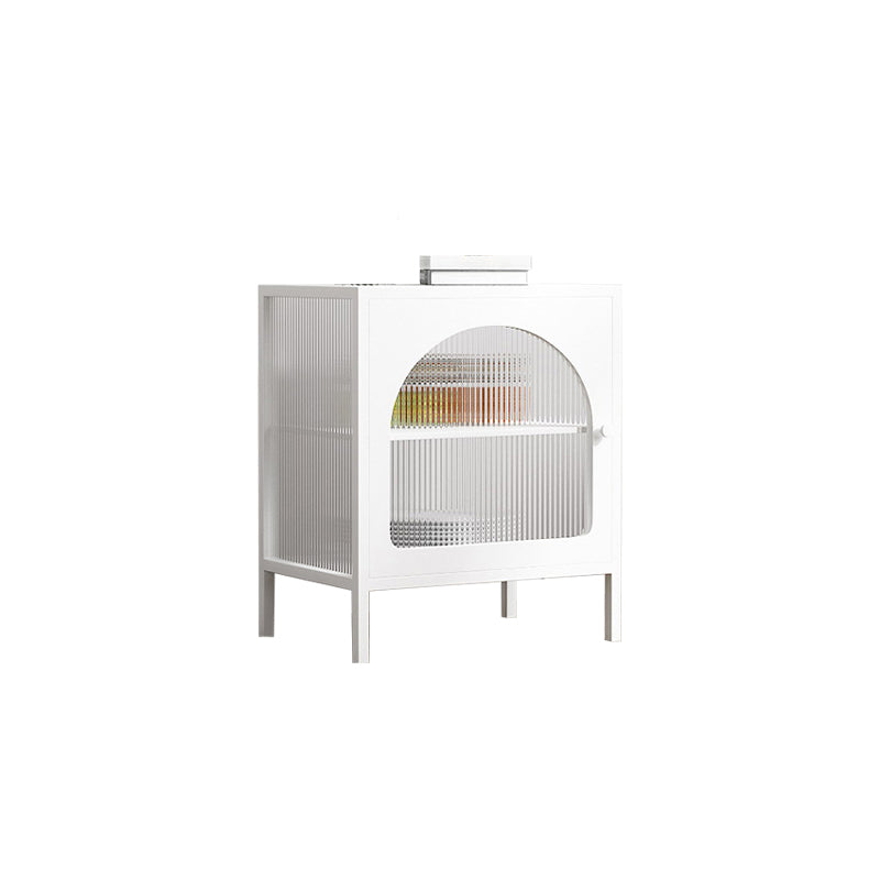 Glam Sideboard with Glass Door Kitchen Server with Metal Frame