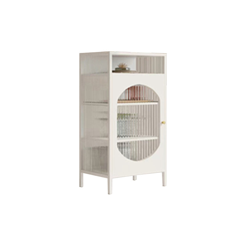 Glam Sideboard with Glass Door Kitchen Server with Metal Frame