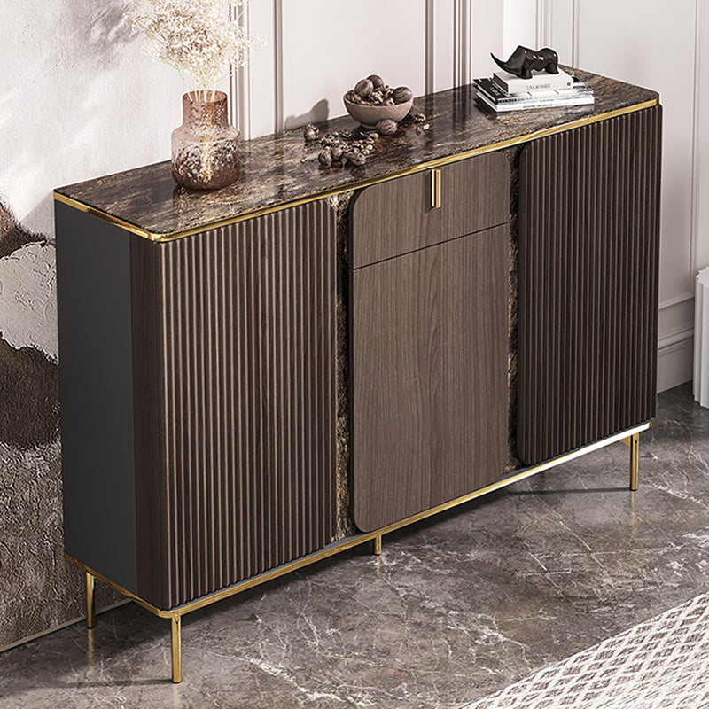 Engineered Wood and Stone Buffet Sideboard Glam Dining Server