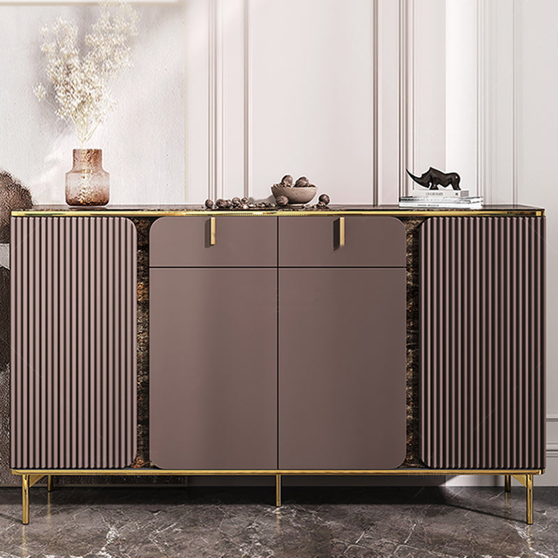 Engineered Wood and Stone Buffet Sideboard Glam Dining Server