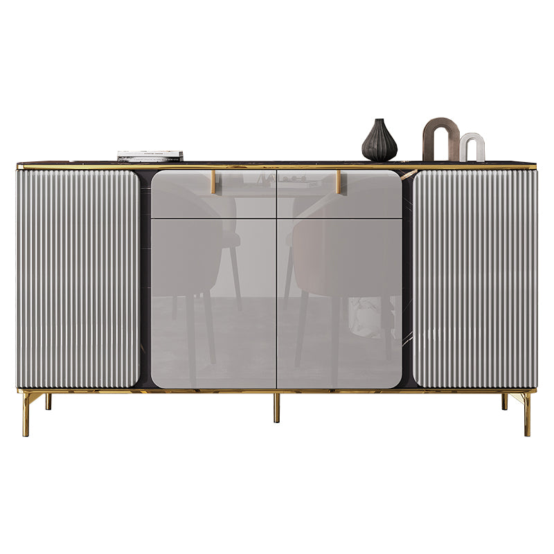 Engineered Wood and Stone Buffet Sideboard Glam Dining Server