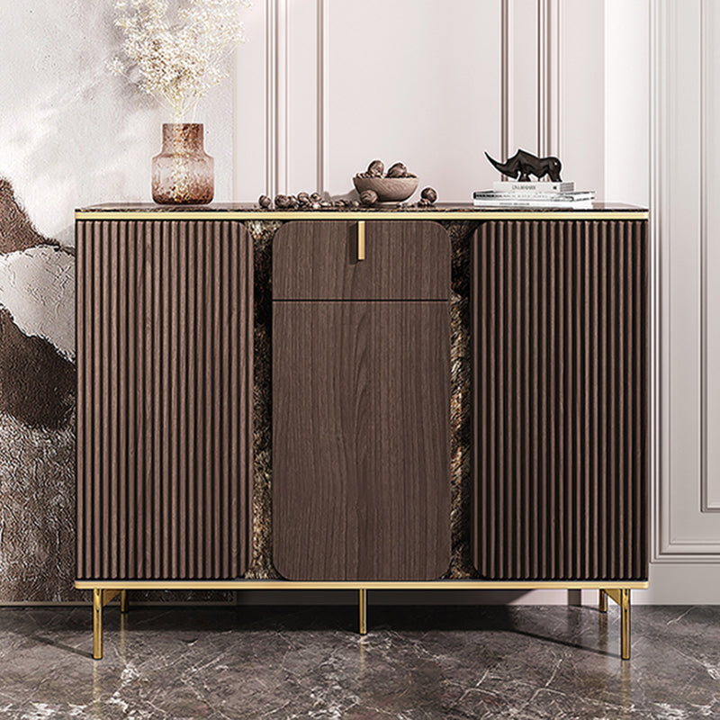 Engineered Wood and Stone Buffet Sideboard Glam Dining Server