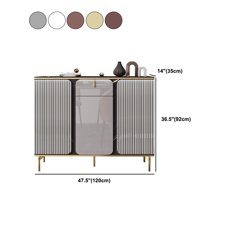 Engineered Wood and Stone Buffet Sideboard Glam Dining Server